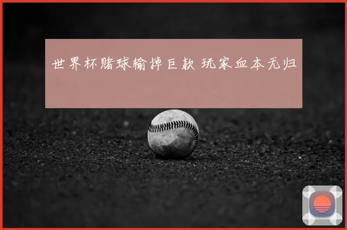世界杯赌球输掉巨款 玩家血本无归